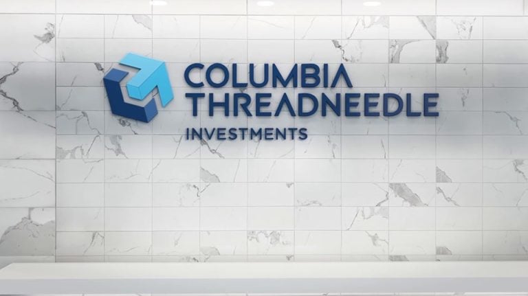 Columbia Threadneedle Investments logo on the wall