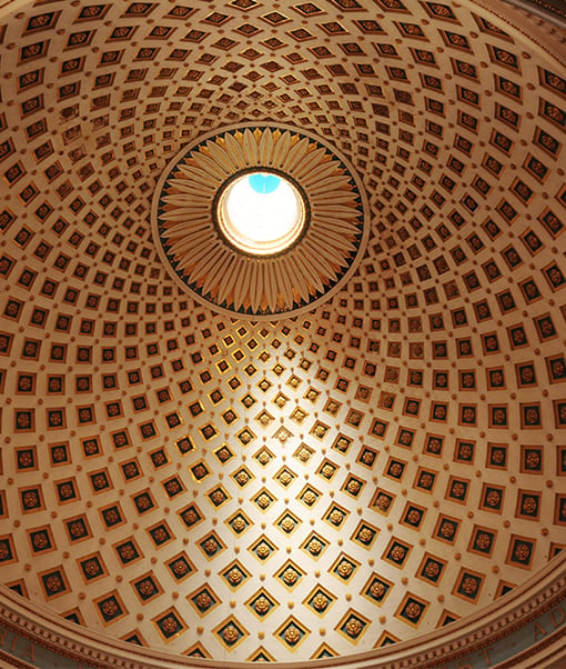 Ceiling inside a cathedral